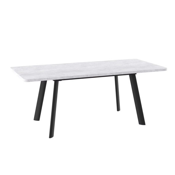 Стол LEON LUX RADIAL-160, раздвижной 160(205)х90, СЕРЫЙ СЛАНЕЦ/ЧЕРНЫЙ LEON LUX RADIAL 160